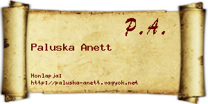 Paluska Anett névjegykártya